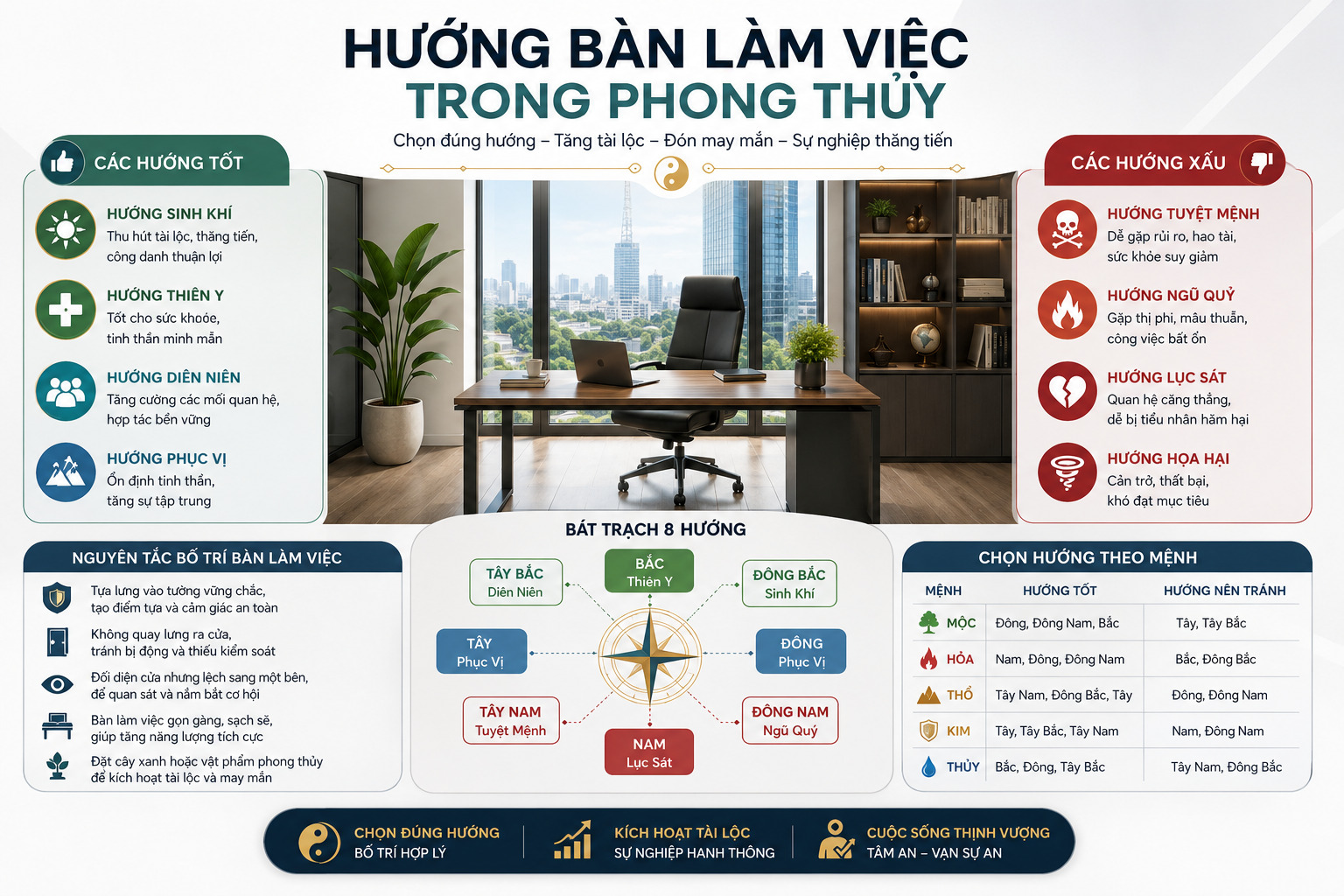 hướng bàn làm việc