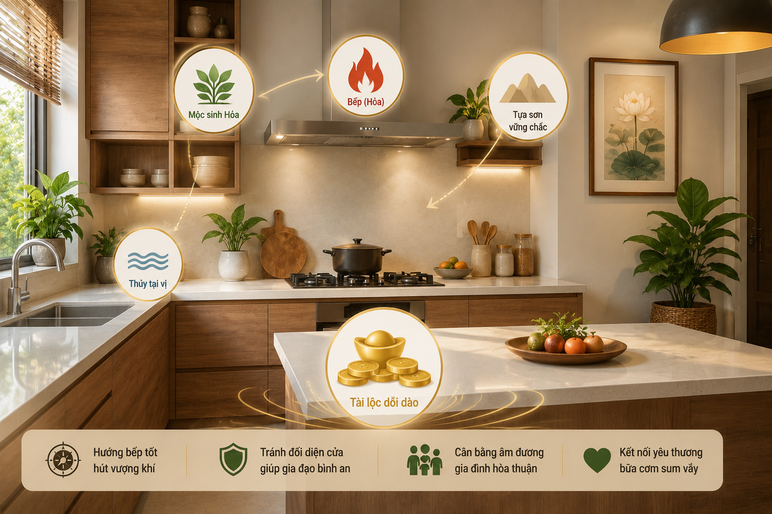Xem hướng bếp phong thủy