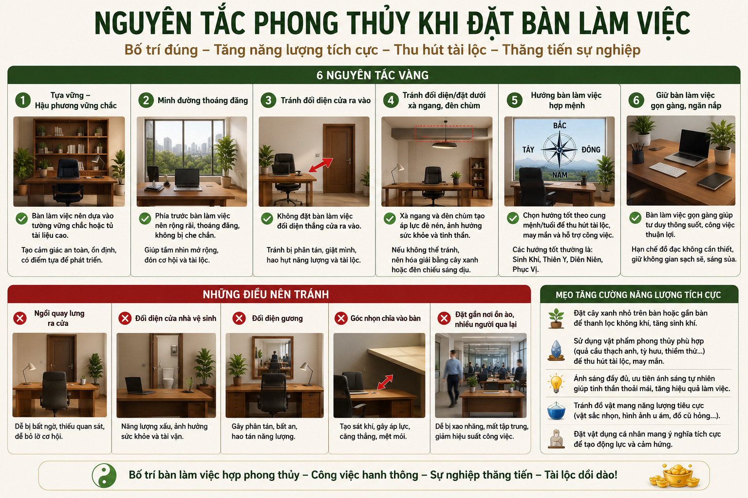 xem hướng bàn làm việc