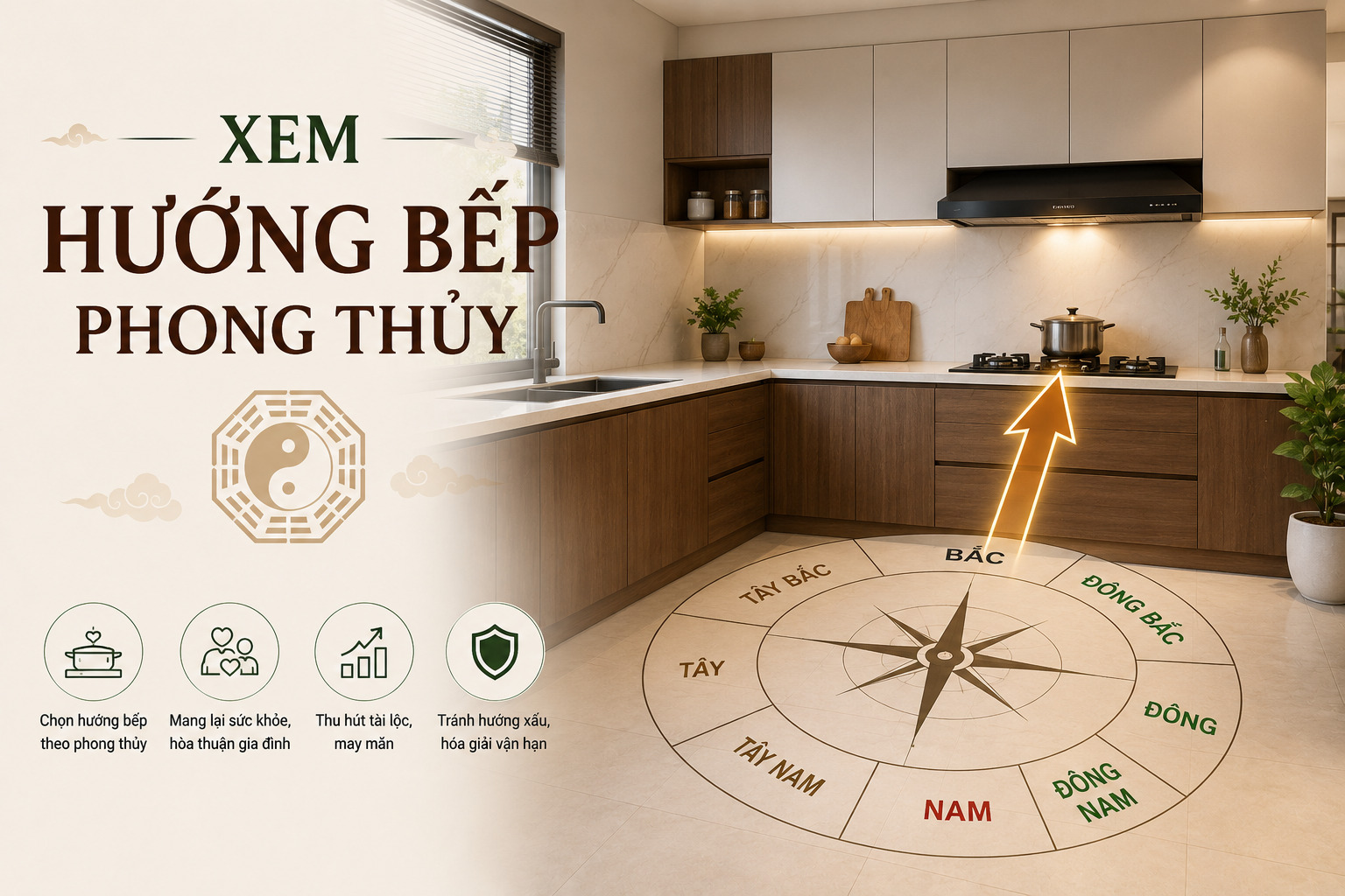 xem hướng bếp phong thủy
